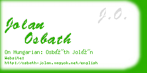 jolan osbath business card